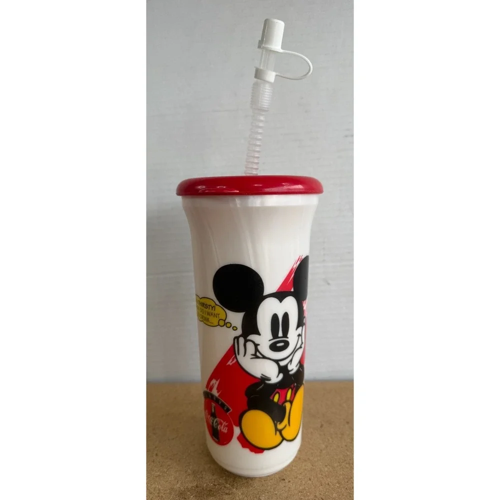 Rare Vintage Disney Characters Plastic Soda‎ Cup Sport Quart 8